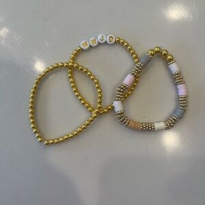 Pack of 3 Hand made gold bracelets (comment on order if wanted changed for free)